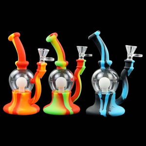 Ampoule narguilé verre bong dab joint de tuyau en silicone shisha narguilés lueur la nuit hauteur 7.4