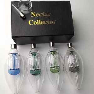 Ampoule comme Nector Collectors 4 couleurs Narguilés Accessoires pour fumeurs avec bol en verre Clou en titane avec boîte-cadeau détaillant Pack 510 fil pour la vente en gros