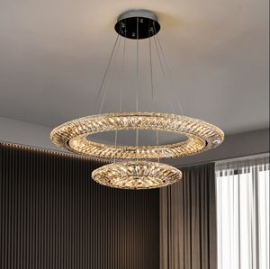 Anillo de araña de cristal de lujo ligero diseñador nuevo arte creativo sala de estar lámpara comedor dormitorio Simple
