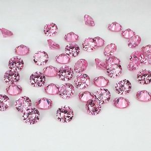 Piedras de circonio cúbico de Color rosa claro, suministros de diseño de forma redonda para joyería, decoración de uñas 3D, ropa, decoraciones DIY, 518mm 240113