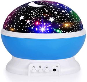 Light Star Night Light Nebula Star Proyector 360 Grado Rotación 4 Bulbos LED 12 Cambio de color claro con cable USB Regalos románticos 7656085