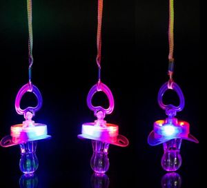 Light Up Pacifier Nipple Whistle Collier Flash coloré Led Whistle Stag Hen Party Sports Acclamations Glow Props outil de survie en plein air favorise