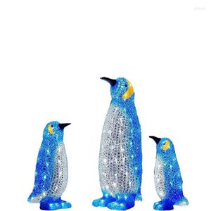 Pingouin lumineux Ornements de Noël Acrylique LED Éclairé Illuminez les Lampes de Décorations de Pelouse de Cour de Jardin Extérieur