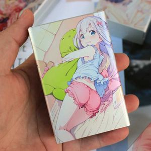 Encendedores Caja de cigarrillos de anime japonés Aleación de aluminio Caja de tabaco de animación linda sexy Caja de almacenamiento de contenedores Accesorios para fumar HFVU