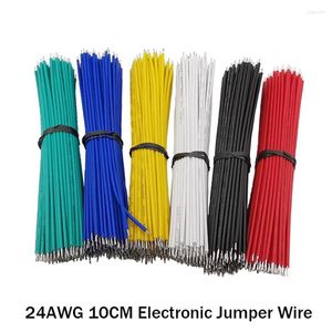 Accessoires d'éclairage 100Pcs câble de soudure PCB étamé 24AWG 10CM fil de cavalier électronique blanc noir vert rouge bleu jaune 5