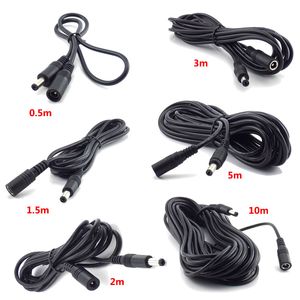 Accesorios de iluminación Cable de alimentación de 12V DC 5.5 * 2.1mm Cable de extensión del adaptador femenino masculino de 2m 3m 5m 10m para la cámara CCTV Extienda LED LED