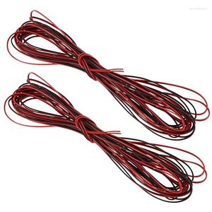 Accessoires d'éclairage 2X Calibre 22 15M Rouge Noir Zip Wire AWG Cable Power Ground Toron Copper Car