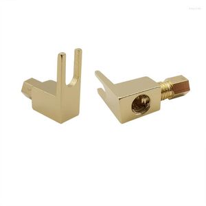 Accessoires d'éclairage 8 pièces U/Y/L Type 4mm banane mâle fiche vis connecteur de fil sans soudure plaqué or fiches à angle droit haut-parleur de fourche