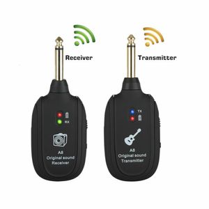 Accessoires de studio d'éclairage A8 UHF guitare système sans fil émetteur récepteur intégré émetteur de guitare sans fil Rechargeable pour accessoires 230908