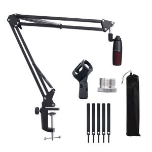 Lighting Studio Accessories Extendable Recording Microphone Holder Suspension Boom Scissor Arm Stand with Mic Clip Table Mounting Clamp 231006