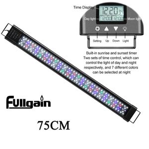 Fullgain 75 cm pour 30 ~ 36 pouces lumières d'aquarium LED programmables imperméables et extensibles éclairages de réservoir de poissons de croissance de plantes aquatiques