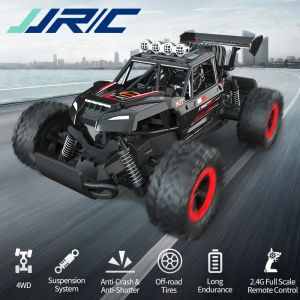 Lights JJRC Q102 2,4 GHz 4 roues motrices RC Flat Racing Tamin With Light 1:14 Remote Control Dirt Bike High Speed Offroad Car Kids RC Toy Boy Gift