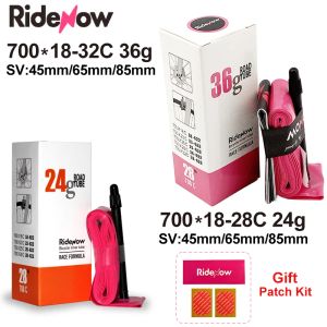 Luces ridenow ultralight bicicleta tubo interno 700c x 18 25 28 32 carretera mtb bicicleta neumático tpu 45/65/85 mm Vae francés Super Light Tube