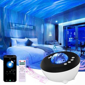 Lumières Smart Night Light Aurora Galaxy Projecteur LED Rotation Bluetooth Haut-Parleur Ciel Projection Lampe Blanc Bruit Décor Chambre Fête Cadeaux HKD230704