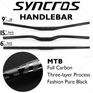 Lights Syncros Custom Matte Full Carbone Fiber Bélot Flat / Rise / 9 degrés Pièces de vélos en carbone MTB BICYLEBARE 700/720/740 mm