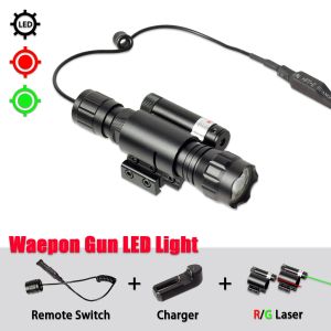 Lights Arme Ployer Lampe Tactical Vision Night Vision LED Gun Light avec chargeur et interrupteur à distance pour Airsoft Rifle AK47 AR15 M4 20 mm Rail