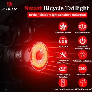 Luces Xtiger bicicleta luz trasera Ipx6 impermeable LED carga bicicleta inteligente auto freno detección luz accesorios bicicleta luz trasera