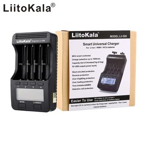LIITOKALA LII-500 Chargeur de batterie intelligent 4 Slots LCD Affichage pour 18650 26650 16340 18350 3,7 V 1,2 V Ni-MH Ni-CD Li-ion Battelles rechargeables Capacité de batterie de test
