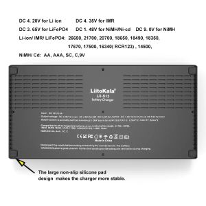 Liitokala lii-s12 21700 9v Charger de batterie LCD Affichage 12 creux pour 1,2 V 3,8 V 3,2 V 3.7V IMR NIMH / CD 18650 26650 26700 AA AAA