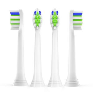 Likers Brosse de dents électrique Tête 4 pack Diamond Brosse à dents blanc brillant HX6064 / HX6063 pour Philips