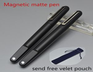 Stylo à bille roulante noir mat série M en édition limitée avec capuchon magnétique, papeterie de bureau d'affaires, recharge d'écriture, stylos cadeaux pour hommes7565731