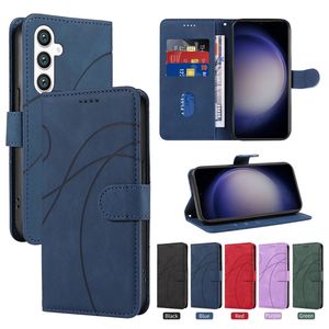 Líneas Flip Flip Leather Wallet Cases para iPhone 15 Plus 14 Pro 13 12 11 x XR XS MAX 8 7 6 iPhone15 Contraste Hybrid Color Hit Slot Suppil Bootping Book Book Book