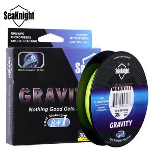 Líneas Seaknight Gravity G9 9 hebras línea de pesca de PE de hundimiento rápido 150m 300m 8 + 1 línea de pesca trenzada de fuerte tensión fibra Gtx