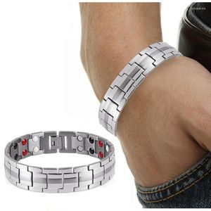 Bracelets à maillons 15mm Mode Guérison Magnétique Titane Acier Bio Énergie Bracelet Bijoux Pour Hommes Hiphop Pression Artérielle Accessoire Santé