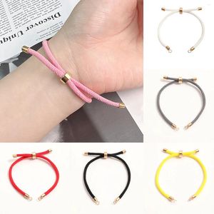 Link Bracelets 1PC rouge noir tressé ligne bonne chance corde Bracelet pour femmes hommes bricolage bracelet accessoires réglable coton chaîne Couple cadeau