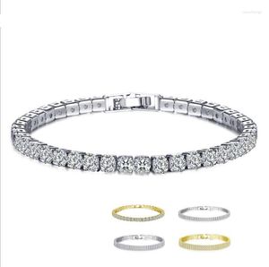 Bracelets à maillons une rangée trois rangées de diamants en cristal de Zircon, à la mode pour dames, cadeaux de noël, 2023