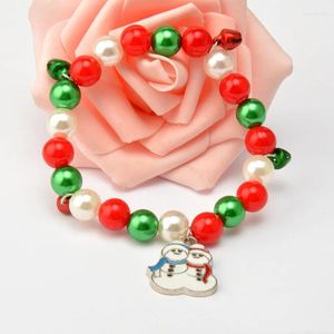 Bracelets à maillons en perles rouges et vertes, bottes de bonhomme de neige, cadeau de noël, vente en gros, bijoux à faire soi-même, vente en gros, 2024