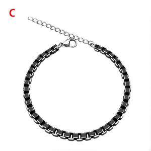 Lien Bracelets Chaîne Titane Acier Boîte Bracelet Rue Hip-Hop Simple All-Match Alliage D'aluminium Charme