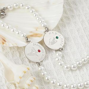 Lien Bracelets Personnalisé Pierre De Naissance Anniversaire Fleur De Mode Bijoux Perle Bracelet Anniversaire Cadeaux Pour Les Mères Amis Amoureux