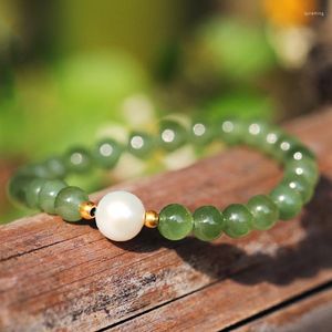 Bracelets à maillons en Jade naturel, 6MM, perles de jaspe, cordes d'été pour petites amies et bricolage littéraire rétro