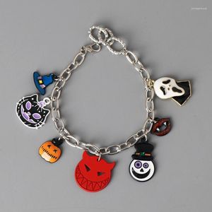 Pulseras de enlace Pulsera de mujer de Halloween Anime Fantasma Payaso Vampiro Mujer Moda Divertido Cosplay Brazaletes de cadena ajustables Regalos Brazalete