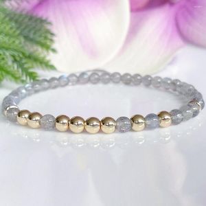 Bracelets à maillons MG1795 Bracelet en perles de Labradorite de 4 MM Code Morse personnalisé Cadeau personnalisé pour un ami