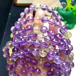 Pulseras de enlace Amethyst Natural Citrine Citrine Crystal Reiki Healing Stone Fashion Jewelry Gifting Gifting For Women 1 PCS 8/9 mm