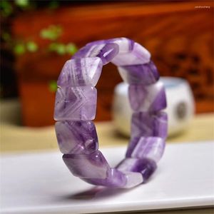 Link Bracelets Natural Dream Amethyst Bangle Crystal Reiki Healing Stone Fashion Jewelry Gifting Gifting For Women 1 PCS 15x20mm