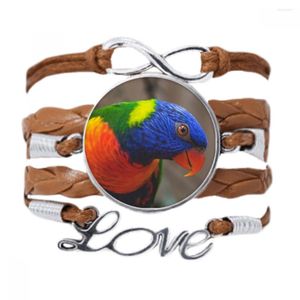 Pulseras de enlace Pcture Organismo terrestre Animal Loro Pulsera Amor Cadena Cuerda Adorno Pulsera