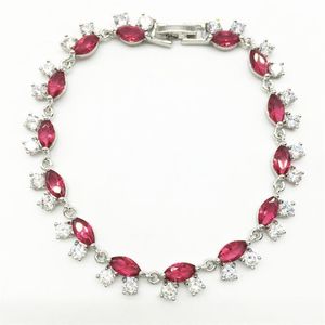 Bracelets à maillons Design Rose, couleur or blanc, cristal de Zircon, santé, Nickel, sans plomb, chaîne de bijoux à la mode