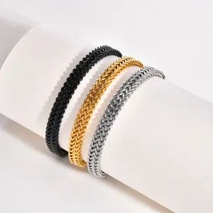 Bracelets à maillons Vinterly pour hommes noir 21.5 cm Double chaîne Dragon luxe en acier inoxydable charme Punk bijoux étanche en métal homard
