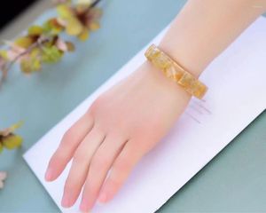 Bracelets à maillons en fer jaune naturel, 1 pièce, Quartz, 12mm, véritable pierre précieuse semi-précieuse, bijoux 18cm, vente en gros