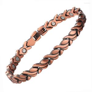 Pulseras de eslabones, pulsera de cobre Wollet para mujeres con artritis, 20cm/7,5mm, regalo, esposa, madre, alivio del dolor articular