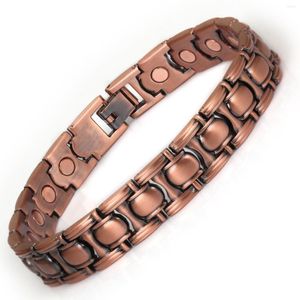 Bracelets à maillons Wollet, bijoux Bio magnétiques pour femmes, couleur marron foncé, soins de santé, énergie de guérison, aimant