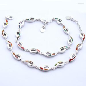 Lien Bracelets Femmes Cadeau De Fête Argent Feu Blanc Opale Mode Navire Libre B034