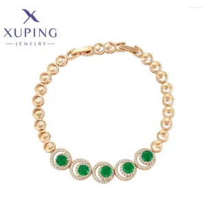 Bracelets de liaison xuping bijoux Arrivée exquise Elegant Style Unique Shape Women's Gold Couleur d'anniversaire Cadeaux de Noël X000761817