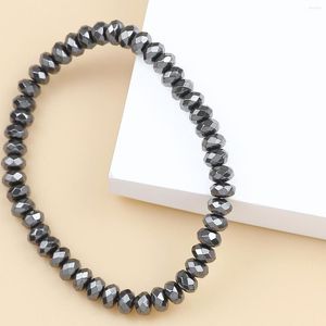 Lien Bracelets YHBZRET Mode Naturel Hématite Pierre Riz À Facettes 4MM Perles Hommes Bracelet Noir Neutre Bijoux Ornements Pour Un Usage Quotidien