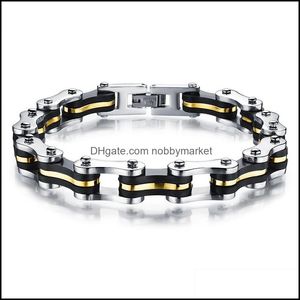 Lien, chaîne bracelets bijoux 316L en acier inoxydable chaînes de moto bracelet mode cavalier moto motard pour hommes punk titane goutte deli