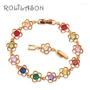 Chaîne à maillons ton or bracelets à breloques Zircon belle couleur cristal santé Nickel sans plomb bijoux de mode TB389Link LinkLink Lars22