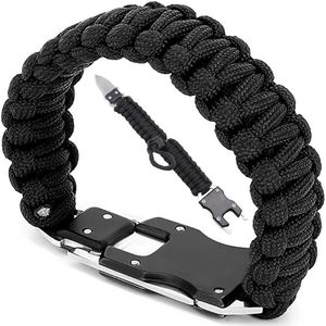 Cadena de eslabones multifunción para supervivencia al aire libre, pulsera para hombres y mujeres, cuchillo de Paracord trenzado, cuerda de aventura para acampar, enlace de joyería